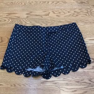 J.Crew linen-cotton scalloped hem shorts